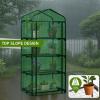 imageOutvita Mini Greenhouse Small PE Plant Green House with 4 Tiers Rack Shelf Clips Rollup Zipper Door Gardening Supplies for Indoor Outdoor Seedling Frost Protection  27quotx196quotx63quot WhitePE Cover