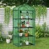 imageOutvita Mini Greenhouse Small PE Plant Green House with 4 Tiers Rack Shelf Clips Rollup Zipper Door Gardening Supplies for Indoor Outdoor Seedling Frost Protection  27quotx196quotx63quot WhitePE Cover