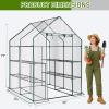 imageOutvita Mini Greenhouse Small PE Plant Green House with 4 Tiers Rack Shelf Clips Rollup Zipper Door Gardening Supplies for Indoor Outdoor Seedling Frost Protection  27quotx196quotx63quot WhitePVC Cover
