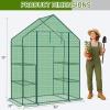 imageOutvita Mini Greenhouse Small PE Plant Green House with 4 Tiers Rack Shelf Clips Rollup Zipper Door Gardening Supplies for Indoor Outdoor Seedling Frost Protection  27quotx196quotx63quot WhitePE Cover