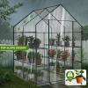 imageOutvita Mini Greenhouse Small PE Plant Green House with 4 Tiers Rack Shelf Clips Rollup Zipper Door Gardening Supplies for Indoor Outdoor Seedling Frost Protection  27quotx196quotx63quot WhitePVC Cover