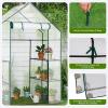 imageOutvita Mini Greenhouse Small PE Plant Green House with 4 Tiers Rack Shelf Clips Rollup Zipper Door Gardening Supplies for Indoor Outdoor Seedling Frost Protection  27quotx196quotx63quot WhitePE Cover