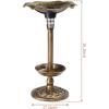 imageOutvita Outdoor Bird Bath Garden Bird Baths Decorations with SolarPowered Lamp and Resin Pedestal Flower Planter Base Bird Feeder for Yard Patio 30quot H Bronze
