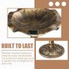 imageOutvita Outdoor Bird Bath Garden Bird Baths Decorations with SolarPowered Lamp and Resin Pedestal Flower Planter Base Bird Feeder for Yard Patio 30quot H Bronze
