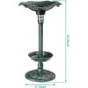 imageOutvita Outdoor Bird Bath Garden Bird Baths Decorations with SolarPowered Lamp and Resin Pedestal Flower Planter Base Bird Feeder for Yard Patio 30quot H Atrovirens