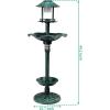 imageOutvita Outdoor Bird Bath Garden Bird Baths Decorations with SolarPowered Lamp and Resin Pedestal Flower Planter Base Bird Feeder for Yard Patio 44quot H AtrovirensAtrovirens