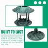 imageOutvita Outdoor Bird Bath Garden Bird Baths Decorations with SolarPowered Lamp and Resin Pedestal Flower Planter Base Bird Feeder for Yard Patio 44quot H AtrovirensAtrovirens