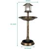 imageOutvita Outdoor Bird Bath Garden Bird Baths Decorations with SolarPowered Lamp and Resin Pedestal Flower Planter Base Bird Feeder for Yard PatioBronze