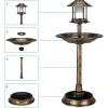 imageOutvita Outdoor Bird Bath Garden Bird Baths Decorations with SolarPowered Lamp and Resin Pedestal Flower Planter Base Bird Feeder for Yard PatioBronze