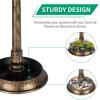 imageOutvita Outdoor Bird Bath Garden Bird Baths Decorations with SolarPowered Lamp and Resin Pedestal Flower Planter Base Bird Feeder for Yard PatioBronze
