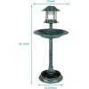 imageOutvita Outdoor Bird Bath Garden Bird Baths Decorations with SolarPowered Lamp and Resin Pedestal Flower Planter Base Bird Feeder for Yard PatioDark Green
