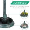 imageOutvita Outdoor Bird Bath Garden Bird Baths Decorations with SolarPowered Lamp and Resin Pedestal Flower Planter Base Bird Feeder for Yard PatioDark Green