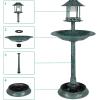 imageOutvita Outdoor Bird Bath Garden Bird Baths Decorations with SolarPowered Lamp and Resin Pedestal Flower Planter Base Bird Feeder for Yard PatioDark Green