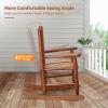 imageOutvita Outdoor Childrens Rocking Chair AllWeather Wooden Porch Rocker with High Backrest Ideal for Garden Yard and Balcony Patio Rocking Chair Suitable for Kids Ages 36Teak