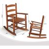 imageOutvita Outdoor Childrens Rocking Chair AllWeather Wooden Porch Rocker with High Backrest Ideal for Garden Yard and Balcony Patio Rocking Chair Suitable for Kids Ages 36Teak