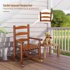 imageOutvita Outdoor Childrens Rocking Chair AllWeather Wooden Porch Rocker with High Backrest Ideal for Garden Yard and Balcony Patio Rocking Chair Suitable for Kids Ages 36Teak