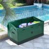 imageOutvita Outdoor Deck Box 130 Gallon Waterproof PE Storage Box wSloping Top AllWeather Portable Outdoor Container for Camping Garden Poolside Tools Yard Black ampamp Green