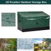 imageOutvita Outdoor Deck Box 130 Gallon Waterproof PE Storage Box wSloping Top AllWeather Portable Outdoor Container for Camping Garden Poolside Tools Yard Black ampamp Green