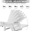 imageOutvita Outdoor Lounge Chair HDPE Chaise Lounge 5Level Adjustable Backrest Pool Lounge Chair with Rolling Wheels Outdoor Lounge Furniture for Beach Patio Backyard Balcony Deck