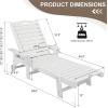 imageOutvita Outdoor Lounge Chair HDPE Chaise Lounge 5Level Adjustable Backrest Pool Lounge Chair with Rolling Wheels Outdoor Lounge Furniture for Beach Patio Backyard Balcony Deck