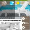 imageOutvita Outdoor Lounge Chair HDPE Chaise Lounge 5Level Adjustable Backrest Pool Lounge Chair with Rolling Wheels Outdoor Lounge Furniture for Beach Patio Backyard Balcony Deck