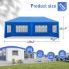 imageOutvita Outdoor Party Tent Patio Canopy Tent Gazebo with Removable Sidewalls Instant Event Tent for Cater Events Wedding Birthday Pavilion Beach BBQ 10x1010x20blue6 walls