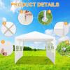 imageOutvita Outdoor Party Tent Patio Canopy Tent Gazebo with Removable Sidewalls Instant Event Tent for Cater Events Wedding Birthday Pavilion Beach BBQ 10x1010x20white4 walls