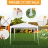 imageOutvita Outdoor Party Tent Patio Canopy Tent Gazebo with Removable Sidewalls Instant Event Tent for Cater Events Wedding Birthday Pavilion Beach BBQ 65x6510x10white3 walls