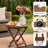 imageOutvita Outdoor Side Table Small Fir Patio Table Square Folding Frame Waterproof Space Saving for Patio Backyard Balcony Pool Porch Weather ResistantFirSquareBrown