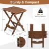imageOutvita Outdoor Side Table Small Fir Patio Table Square Folding Frame Waterproof Space Saving for Patio Backyard Balcony Pool Porch Weather ResistantFirSquareBrown