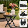 imageOutvita Outdoor Side Table Small Fir Patio Table Square Folding Frame Waterproof Space Saving for Patio Backyard Balcony Pool Porch Weather ResistantFirSquareBlack