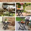 imageOutvita Outdoor Side Table Small Fir Patio Table Square Folding Frame Waterproof Space Saving for Patio Backyard Balcony Pool Porch Weather ResistantFirSquareBlack