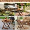imageOutvita Outdoor Side Table Small Fir Patio Table Square Folding Frame Waterproof Space Saving for Patio Backyard Balcony Pool Porch Weather ResistantFirSquareBrown