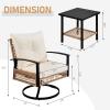imageOutvita Outdoor Swivel Rocker ChairsPatio Wicker Furniture Set with 2 Rocking Chairs and 1 Side TablePatio Bistro Set with Thickened Cushions for Porch Balcony Patio Deck BackyardBeige