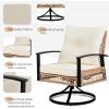 imageOutvita Outdoor Swivel Rocker ChairsPatio Wicker Furniture Set with 2 Rocking Chairs and 1 Side TablePatio Bistro Set with Thickened Cushions for Porch Balcony Patio Deck BackyardBeige
