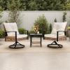imageOutvita Outdoor Swivel Rocker ChairsPatio Wicker Furniture Set with 2 Rocking Chairs and 1 Side TablePatio Bistro Set with Thickened Cushions for Porch Balcony Patio Deck BackyardBeige