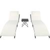 imageOutvita Paito Chaise Lounge Chairs Set 2Pcs PE Rattan Wicker Lounge Chair with 5 Adjustable Positions Soft Cushion and Side Table for Poolside Backyard Deck Garden Beach