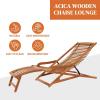 imageOutvita Patio Deck Chair Solid Acacia Wood Lounge Chair for Outside Longer Version Pool Chaise Lounger with Footrest for Poolside Backyard Lawn Deck