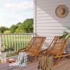 imageOutvita Patio Deck Chair Solid Acacia Wood Lounge Chair for Outside Longer Version Pool Chaise Lounger with Footrest for Poolside Backyard Lawn Deck