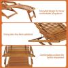 imageOutvita Patio Deck Chair Solid Acacia Wood Lounge Chair for Outside Longer Version Pool Chaise Lounger with Footrest for Poolside Backyard Lawn Deck
