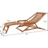imageOutvita Patio Deck Chair Solid Acacia Wood Lounge Chair for Outside Longer Version Pool Chaise Lounger with Footrest for Poolside Backyard Lawn Deck