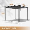 imageOutvita Patio Pergola 10x10ft Aluminum Gazebo with Adjustable Retractable Waterproof Sun Shade Shelter Awning for Garden Lawn Deck