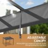 imageOutvita Patio Pergola 10x10ft Aluminum Gazebo with Adjustable Retractable Waterproof Sun Shade Shelter Awning for Garden Lawn Deck