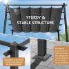 imageOutvita Patio Pergola 10x10ft Aluminum Gazebo with Adjustable Retractable Waterproof Sun Shade Shelter Awning for Garden Lawn Deck