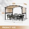 imageOutvita Patio Pergola 113x113ft Arched Aluminum Gazebo with Adjustable Waterproof Sun Shade Shelter Awning for Garden Lawn Deck