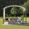 imageOutvita Patio Pergola 113x113ft Arched Aluminum Gazebo with Adjustable Waterproof Sun Shade Shelter Awning for Garden Lawn Deck