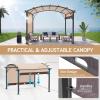 imageOutvita Patio Pergola 113x113ft Arched Aluminum Gazebo with Adjustable Waterproof Sun Shade Shelter Awning for Garden Lawn Deck
