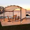 imageOutvita Patio Pergola 113x113ft Arched Aluminum Gazebo with Adjustable Waterproof Sun Shade Shelter Awning for Garden Lawn Deck