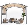 imageOutvita Patio Pergola 113x113ft Arched Aluminum Gazebo with Adjustable Waterproof Sun Shade Shelter Awning for Garden Lawn Deck