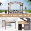 imageOutvita Patio Pergola 88x108ft Arched Aluminum Gazebo with Adjustable Waterproof Sun Shade Shelter Awning for Garden Lawn Deck
